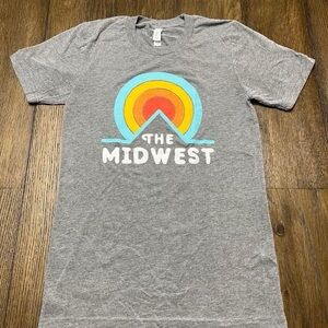 Bella Canvas Gray Tee with Colorful Midwest Design